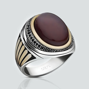 925 Sterling Sliver Liver Agate Ring
