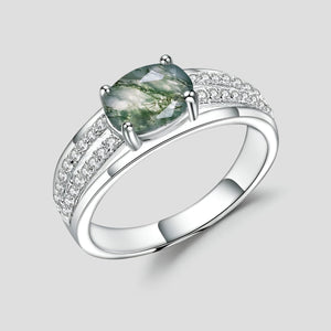 Natural Moss Agate Ring